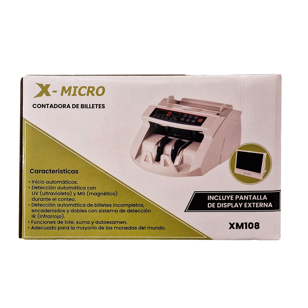 Maquina Contadora De Billetes X-Micro XM108 Con Detector UV